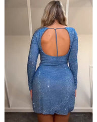 Hottie boobs long sleeve dress short skirt