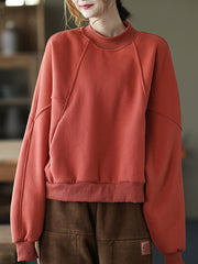 Women Thick Loose Pullover Casual Sweatshirt