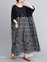 Original Printed Round-Neck Dress