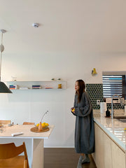 Loose Solid Color Pullover Knitted Midi Dress