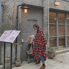 Plaid Long Sleeve Shirt Dress