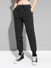 Women Thick Threaded Casual Pants