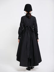 Women High Neck Stitching Casual Dress