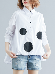 Casual Loose Polka Dot Print Shirt