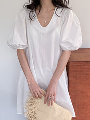 Original Bishop Sleeve Solid Dress