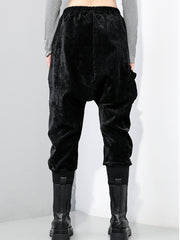 Women Zipper Elastic Waist Casual Pants