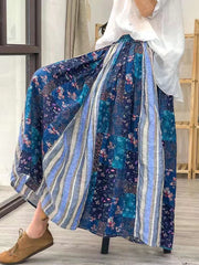 Ethnic Style Stitching Floral Casual Skirt