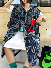 Women Lapel Tie Dye Printed Casual Vest