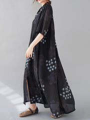 Women Loose Stand Collar Slimming Shirt Dress