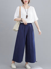 Women Loose Straight Wide Leg Casual Pants