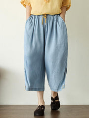 Artistic Retro Solid Wide Leg Jean Pants