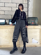 Straight Plaid Pants High Waist Loose Cropped Pants