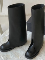 Urban Stylish Black Knee-Length High Boots