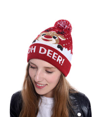 Christmas Deer Snowflake Jacquard Knitted Hat