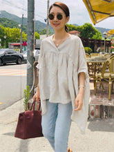Women Loose And Irregular Casual Pullover Bat Sleeve T-Shirt