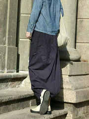 Loose Purple Split-joint Harem Pants