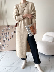 Simple Split Solid Color Dress