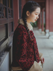 Retro Oriental Charm Tang Suit Retro Print Top