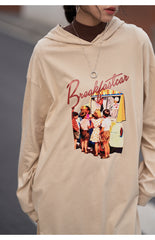 Women Retro Oil Painting Print Pullover Dress