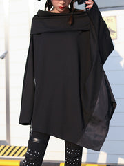 Women High Neck Stitching Sweatshirt