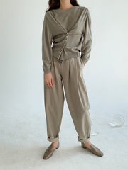 High Waist Casual Wide Leg Pants