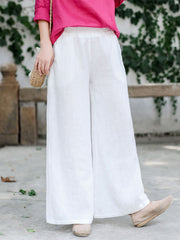 Vintage Solid Wide Leg Pants