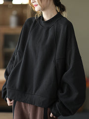Women Thick Loose Pullover Casual Sweatshirt