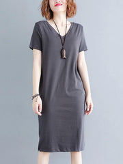 Casual Crossover Strap Neck Long Dress