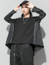Simple Irregularity Round-Neck T-Shirts Tops