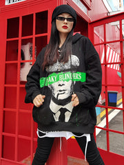 Hand Drawn Doodle Loose Hooded Sweatshirt