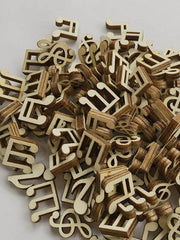 100Pcs DIY Cartoon Musical Wooden Button