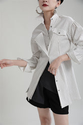 Retro Striped Slim Blazer