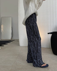 Tie-Dye Pressed Pleated High Waist Straight Tube Wide Leg Trousers