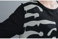 Women Loose Round Neck Print Casual Dress