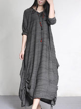 Loose Irregular Fold Long Dress
