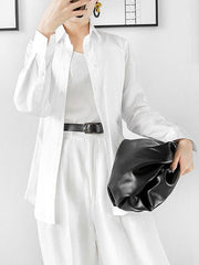 Casual Simple Cotton White Shirt
