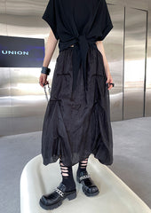 Women Solid Color Pleated Casual Loose Dress