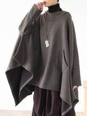 Loose Cropped Warm Hooded Cloak