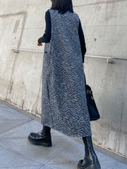 Zipper Round-Neck Vest Dress