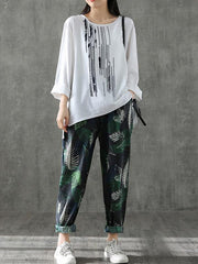 Vintage Loose Embroidered Long-Sleeve T-Shirt