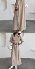 Casual Solid Color Side Slit Loose Dress