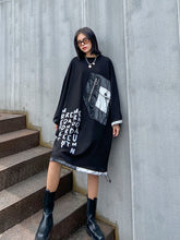 Women Loose Letter Print Long Sleeve Dress
