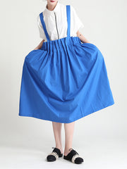 Solid Color Ruffled Loose Age Reduce Strap Dress