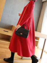 Plain V-Neck Knitting Midi Dress