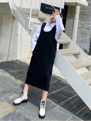 Women Solid Color Sleeveless Dress