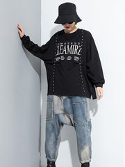Women Round Neck Pullover Print Casual Sweatshirt