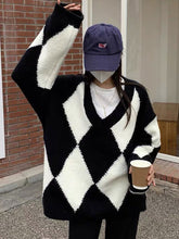 Simple Casual Plaid Loose Sweater