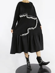 Simple Casual Flounces Solid Color Dress