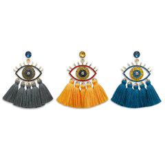 Hand-Woven Devil's Eye Earrings