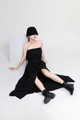 Original Design Wrapped Chest High-Waisted Maxi Dress